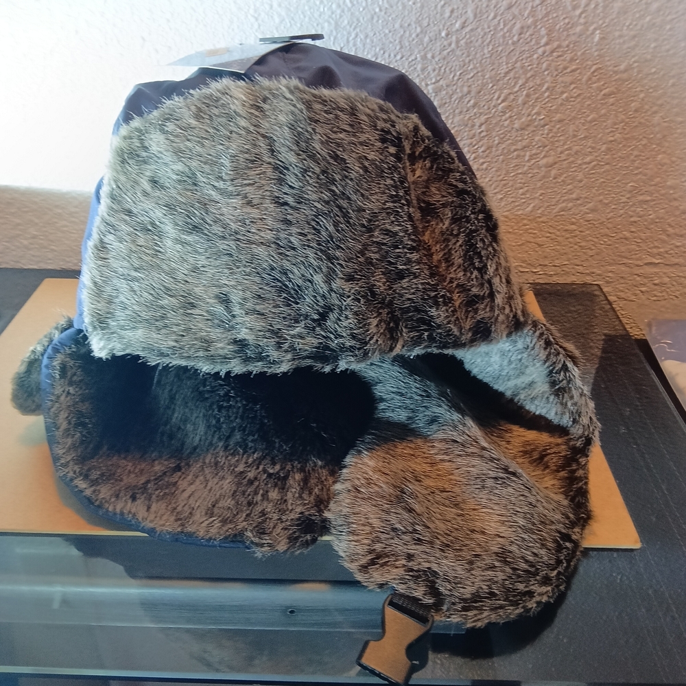 Men's Faux Fur Aviator Hat - Brown and Black